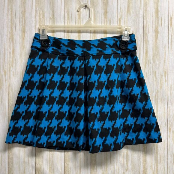 Express Design Studio Punk Academic Skirt Womens Blue & Black Sz 6 - Picture 1 of 4
